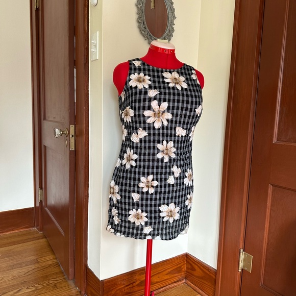 California Concepts Dresses & Skirts - Floral Checkered Mini Dress